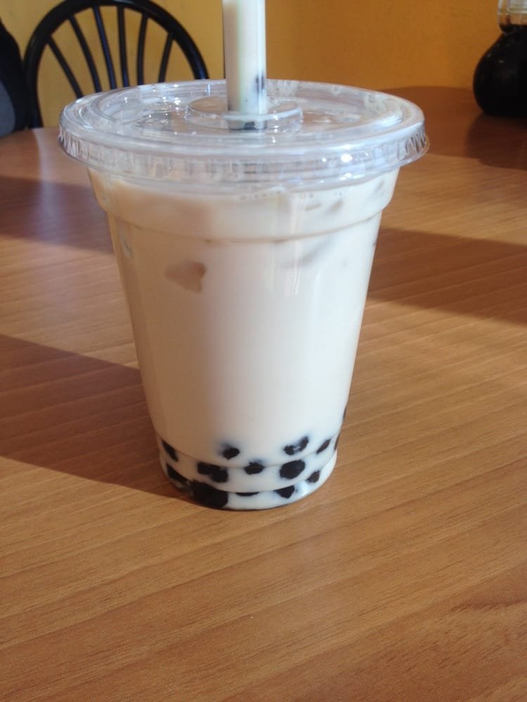 Boba milk tea with tapioca pearls