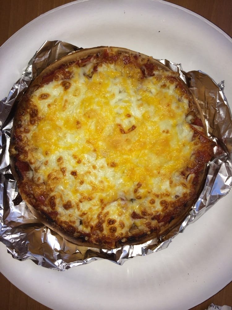 Pepperoni waffle pizza with melted cheese